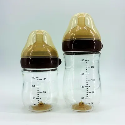 Biberones de vidrio de borosilicato de alta calidad con diseño personalizado (160ml / 240ml)
