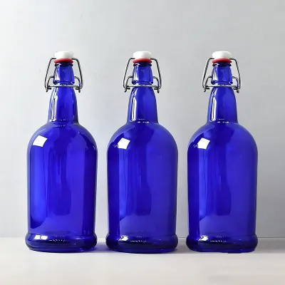 Botellas de vidrio azules para cerveza con cierre abatible (500ml / 1000ml)