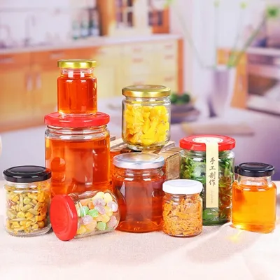 Estilos de botellas de vidrio para almacenar alimentos disponibles