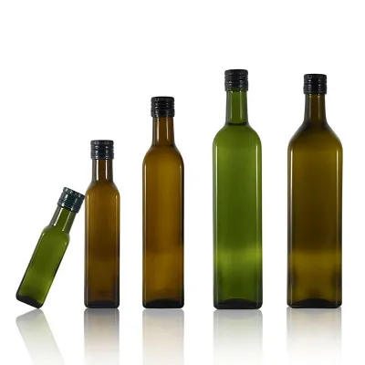 Botellas de vidrio cuadradas para aceite de oliva (100ml / 250ml / 500ml / 750ml / 1000ml)