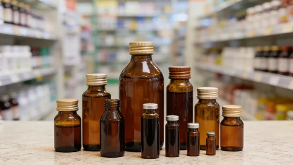 Botellas de vidrio para líquidos orales