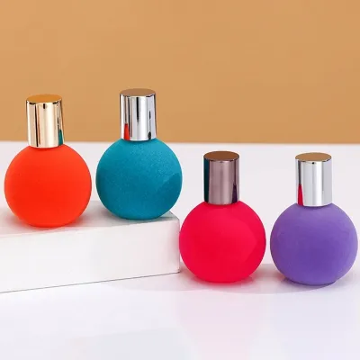 Botellas de perfume de vidrio redondos con acabado aterciopelado (50ml)