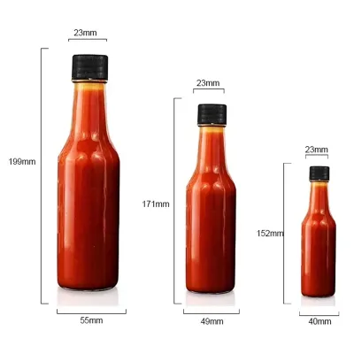 Estilos de botellas de vidrio para salsas disponibles