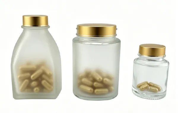 Botellas de vidrio para suplementos de salud (Frascos de boca ancha)