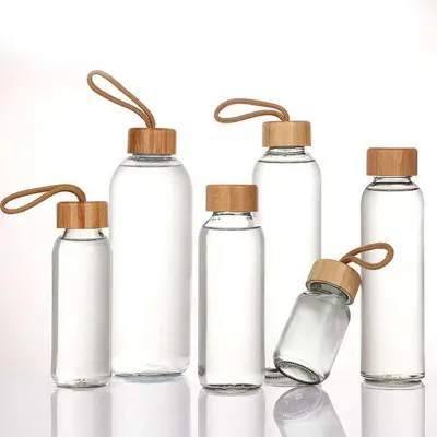 Estilos de botellas de agua de vidrio disponibles