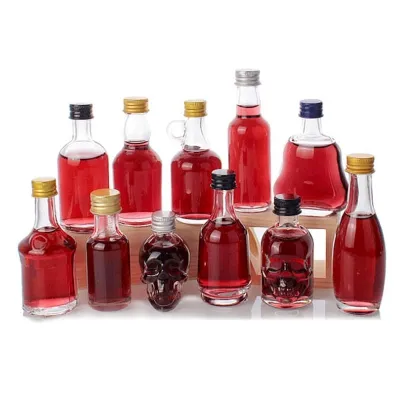 Minibotellas de vidrio para licor con tapa de rosca (50ml)